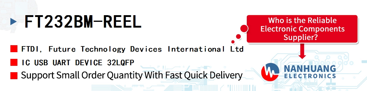 FT232BM-REEL FTDI IC USB UART DEVICE 32LQFP