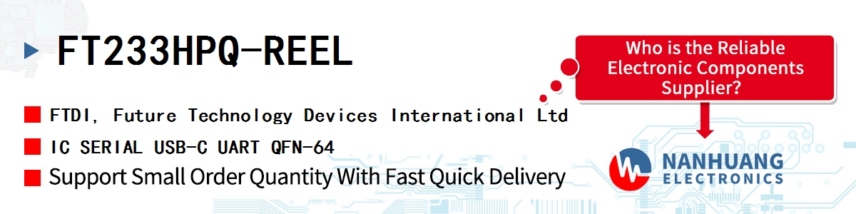 FT233HPQ-REEL FTDI IC SERIAL USB-C UART QFN-64