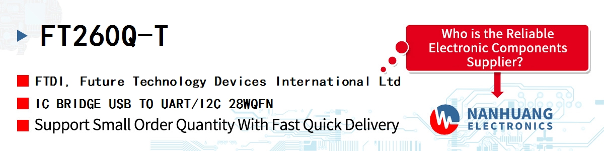 FT260Q-T FTDI IC BRIDGE USB TO UART/I2C 28WQFN