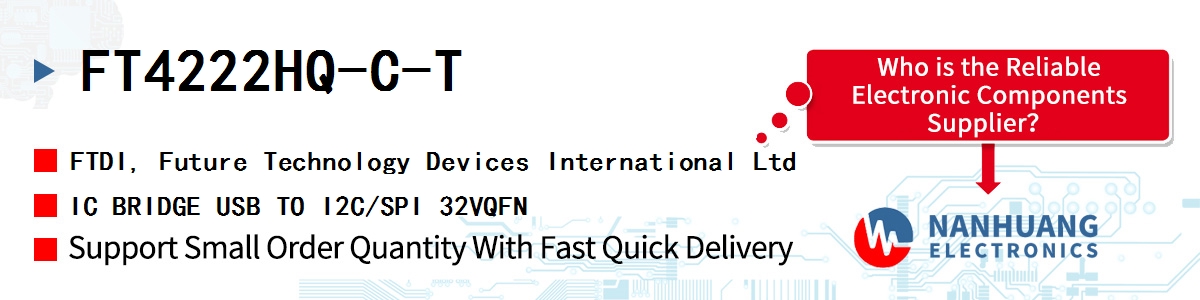 FT4222HQ-C-T FTDI IC BRIDGE USB TO I2C/SPI 32VQFN