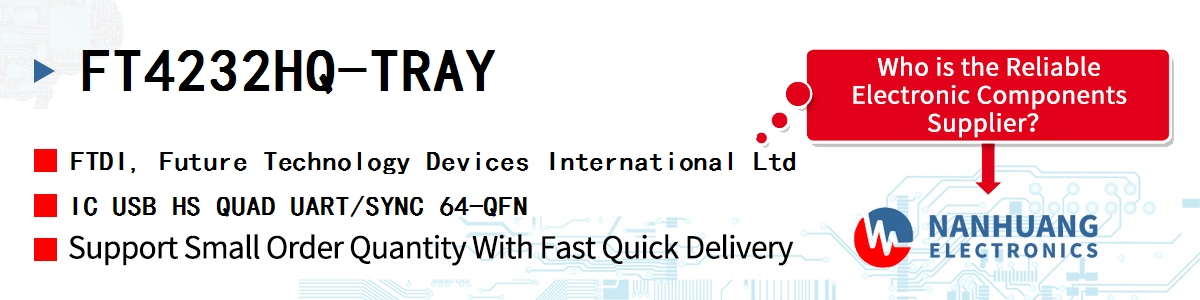 FT4232HQ-TRAY FTDI IC USB HS QUAD UART/SYNC 64-QFN