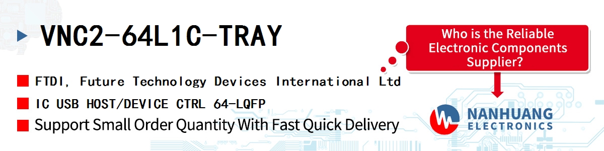 VNC2-64L1C-TRAY FTDI IC USB HOST/DEVICE CTRL 64-LQFP